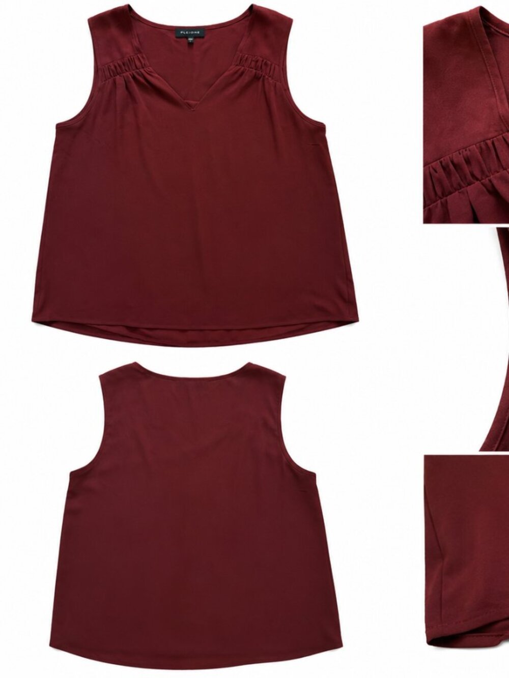 Pleione Burgundy Sleeveless Blouse – Size Large
